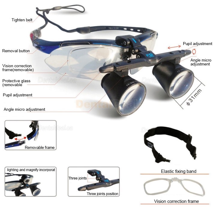 KWS FD-501G-2 2.5X/3.5X Dental Medical Surgical Binocular Loupe